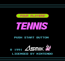 Tennis title screen for NES